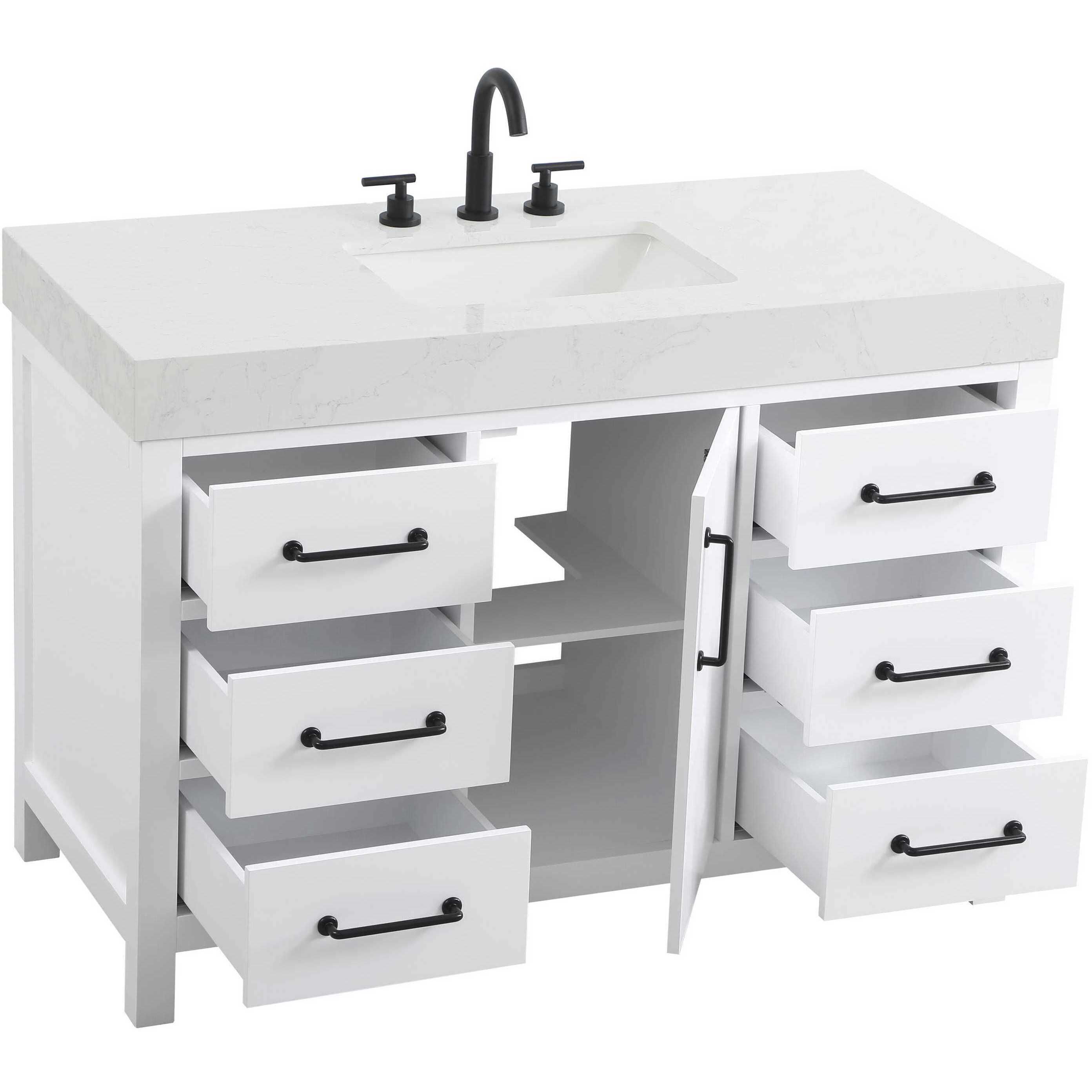 Nathan 48 X 34 inch White Bathroom Vanity Cabinet