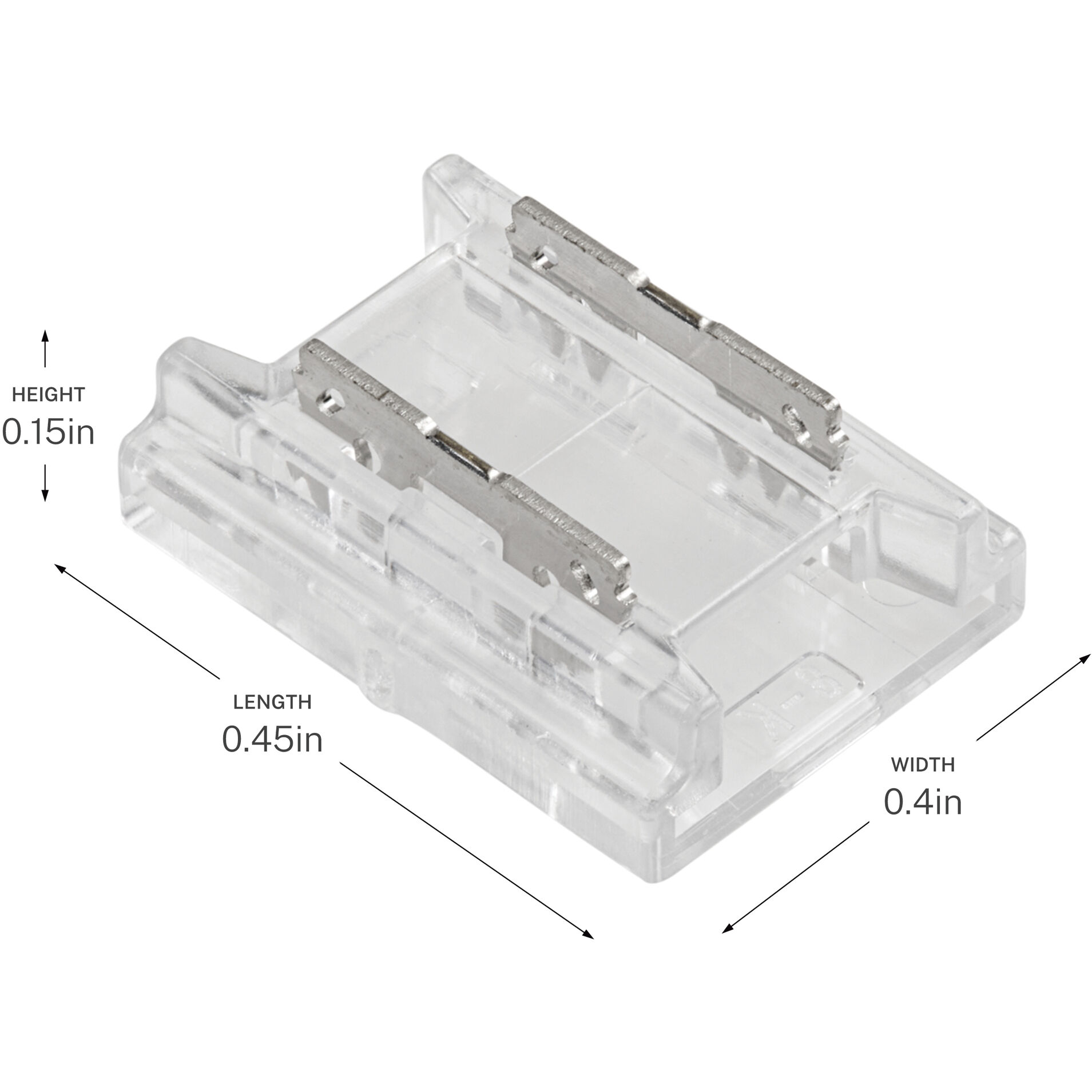COB Dry Clear 0.45 inch Crimp Connectors, Tape to Tape