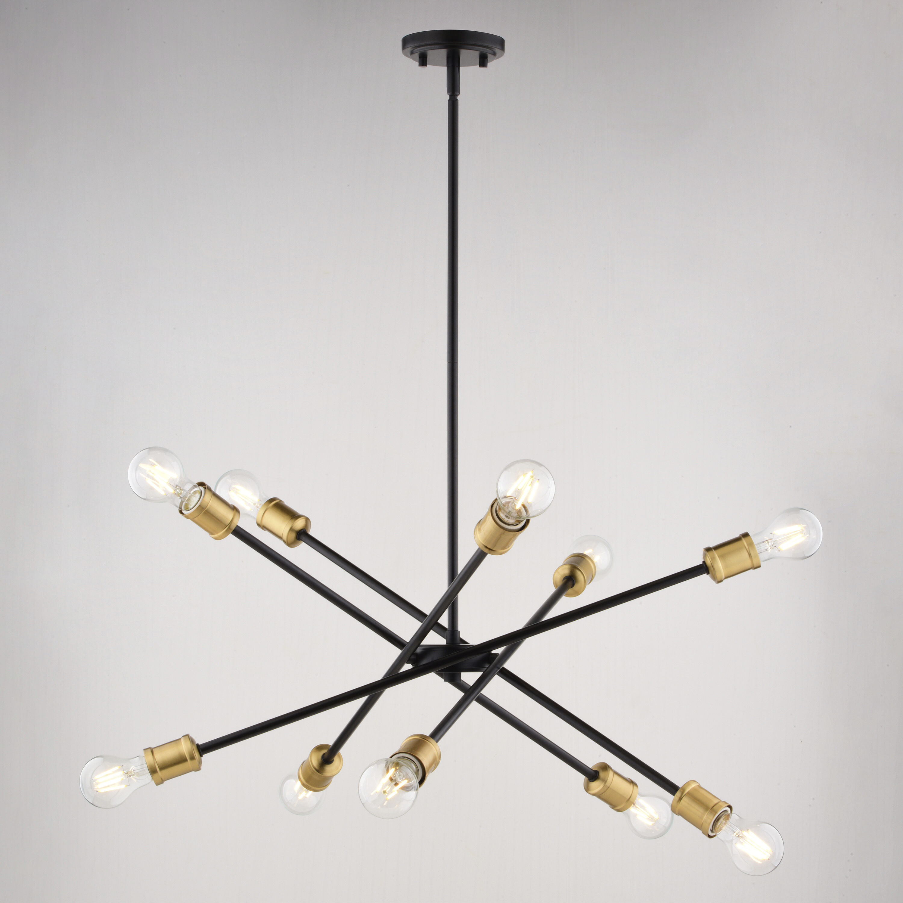 Gresham LED 34.25 inch Antique Gold and Matte Black Chandelier Ceiling Light