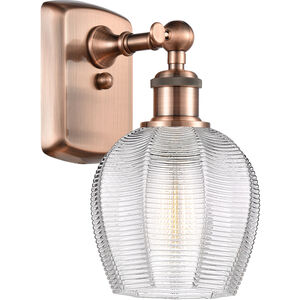 Ballston Norfolk LED 6 inch Antique Copper Sconce Wall Light in Clear Glass