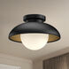 Alora Mood Rubio 1 Light 10.88 inch Matte Black/Opal Matte Glass Flush Mount Ceiling Light