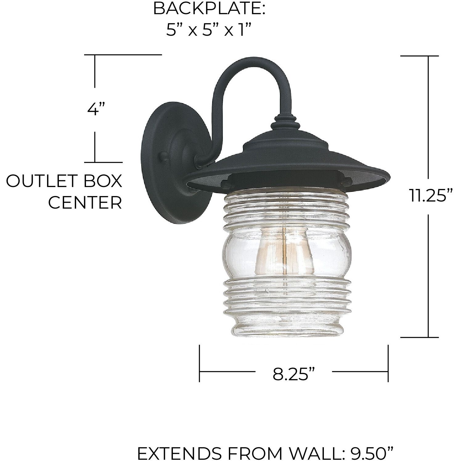 Creekside 1 Light 11 inch Black Outdoor Wall Lantern