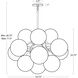 Shine 17 Light 33.75 inch Polished Nickel Chandelier Ceiling Light in Smoke Glass
