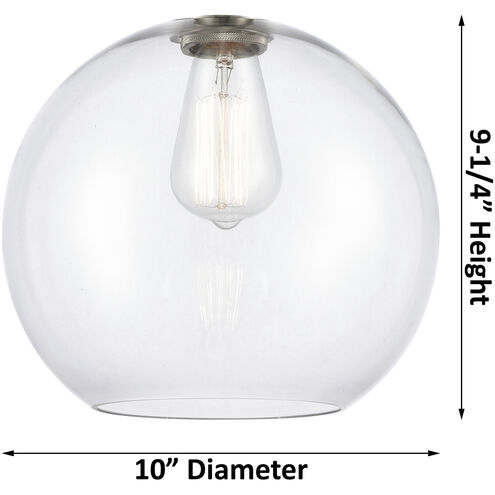 Ballston Large Athens 1 Light 10 inch Antique Brass Semi-Flush Mount Ceiling Light in Incandescent, Seedy Glass, Ballston