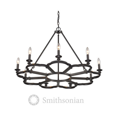 Saxon 9 Light 35 inch Aged Bronze Chandelier Ceiling Light, Large