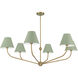 Xavier 6 Light 48 inch Vibrant Gold Chandelier Ceiling Light in Vibrant Gold and Green