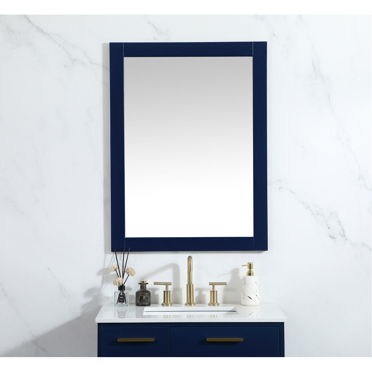 Aqua 36 X 27 inch Blue Vanity Mirror