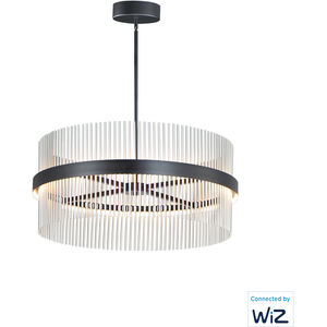 Chimes LED 33.75 inch Black and Satin Nickel Single Pendant Ceiling Light