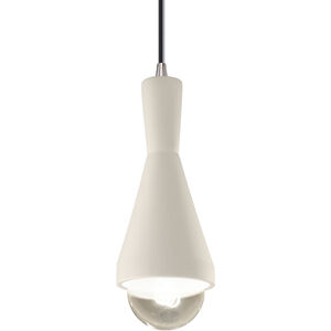 Radiance Collection 1 Light 5 inch Matte White with Brushed Nickel Pendant Ceiling Light