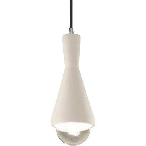 Radiance Collection 1 Light 5 inch Matte White with Brushed Nickel Pendant Ceiling Light