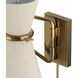 Gable 27.75 inch 40 watt Antique Natural Brass Swing Arm Wall Sconce Wall Light in Oyster