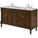 Lexington 60 X 21 X 35 inch Walnut with White Marble Vanity Set