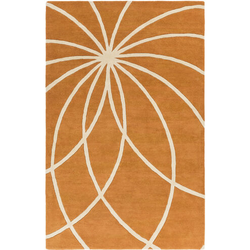 Forum 114 X 90 inch Burnt Orange/Ivory Handmade Rug, Wool