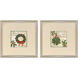 Caroling Garland Green and Beige and Multi and Red Framed Art, Propac