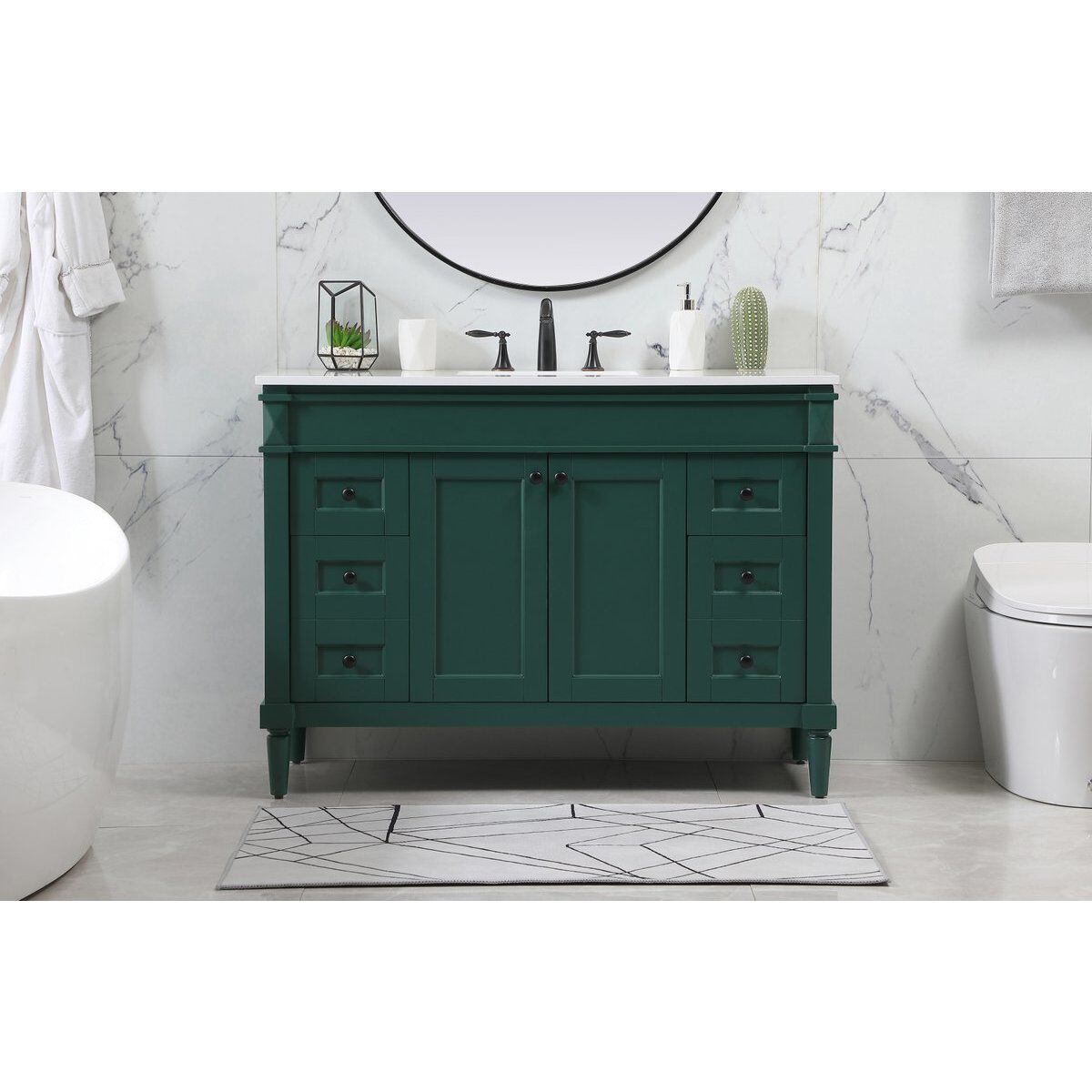 Bennett 48 X 21 X 35 inch Green Vanity Sink Set