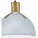 Argo LED 14 inch Pale Blue with Lacquered Brass Indoor Pendant Ceiling Light
