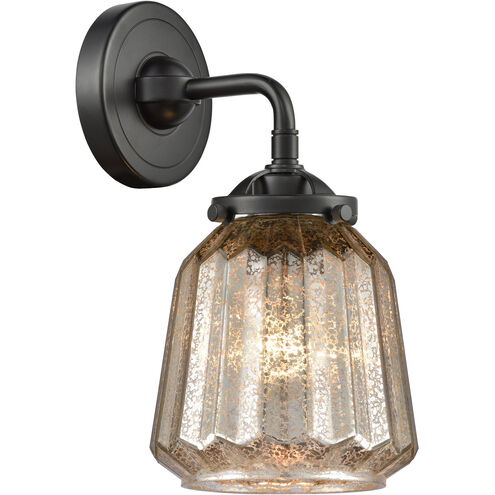 Nouveau Chatham LED 6 inch Oil Rubbed Bronze Sconce Wall Light in Mercury Glass, Nouveau