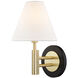 Robbie 1 Light 7.5 inch Aged Brass and Black Wall Sconce Wall Light