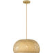 Berkshire 1 Light 18 inch Tan Metal with Natural Bamboo Pendant Ceiling Light