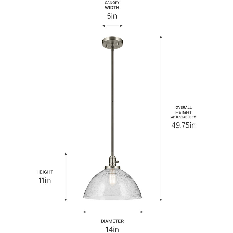 Avery 1 Light Brushed Nickel Pendant Ceiling Light