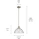 Avery 1 Light Brushed Nickel Pendant Ceiling Light