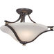 Shadowglen 2 Light 18 inch Lathan Bronze/Gold Semi Flush Mount Ceiling Light