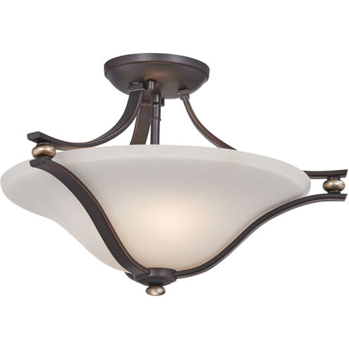 Shadowglen 2 Light 18 inch Lathan Bronze/Gold Semi Flush Mount Ceiling Light