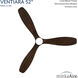 Ventiara 52 inch Coal with Distressed Koa Blades Flush Mount Indoor/Outdoor Ceiling Fan