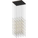 Constellation Cosmic Cube LED 20.5 inch Espresso Black Chandelier Ceiling Light in 2700K, White Optical Acrylic, 10 FT. Cord