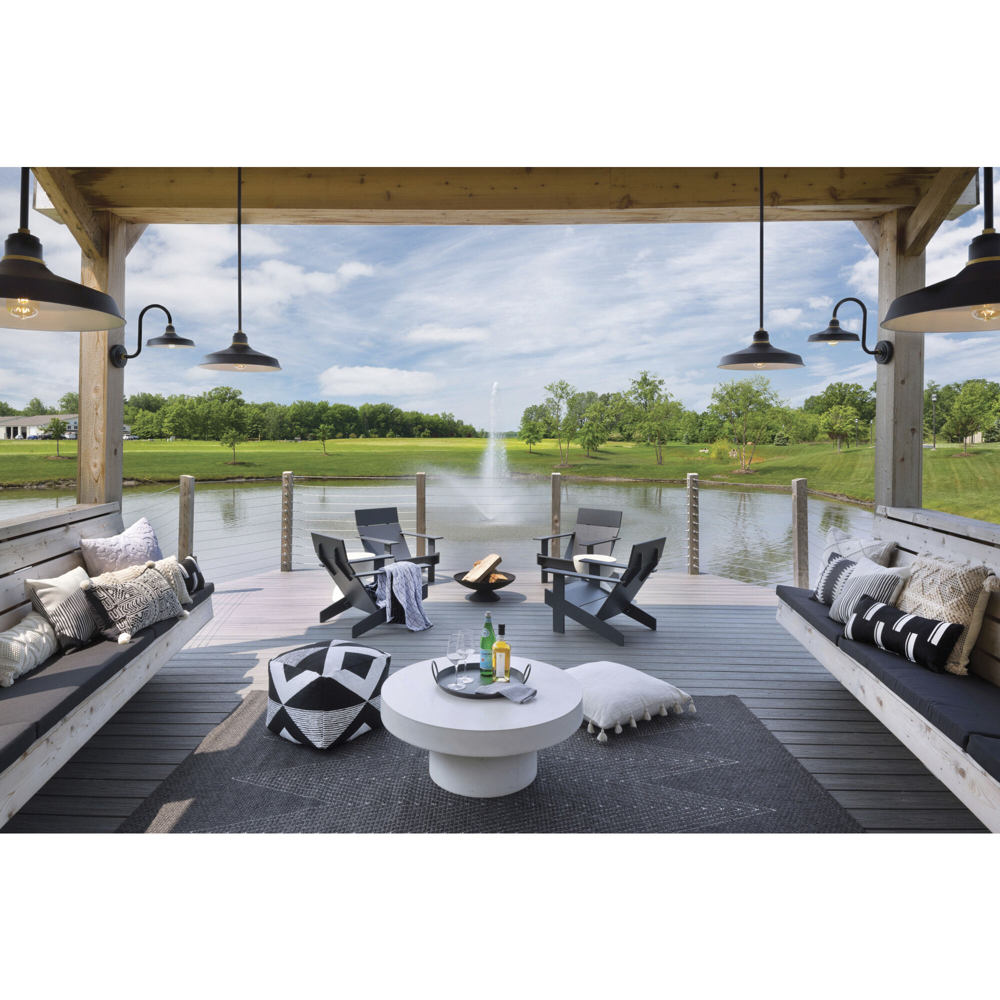 Foundry Classic Outdoor Barn Light in Textured Black, Gooseneck