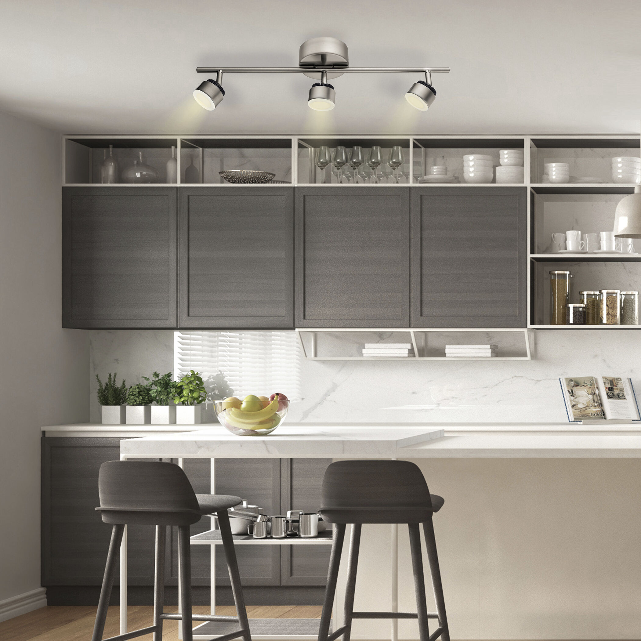 Armento 1 3 Light 120 Matte Nickel Track Light Ceiling Light