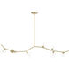 Hampton LED 10 inch Brushed Brass Chandelier Ceiling Light in Clear Glass
