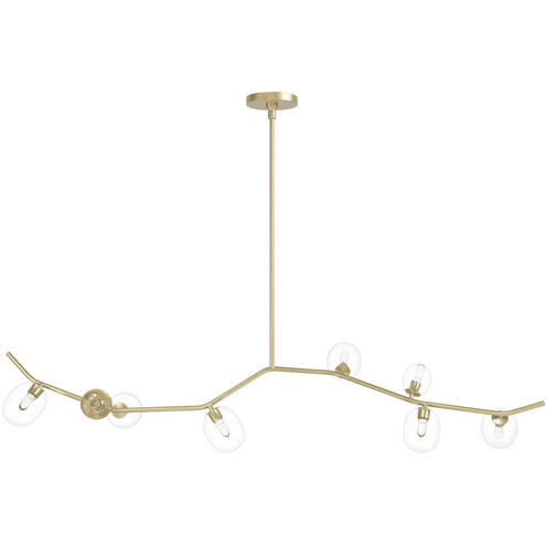 Hampton LED 10 inch Brushed Brass Chandelier Ceiling Light in Clear Glass