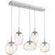 Cosmos LED LED Classic Silver Linear Pendant Ceiling Light in 2700K LED, Zircon Inner - Amber Outer, Multi-Pendant