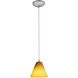 Martini LED 7 inch Brushed Steel Pendant Ceiling Light in Amber