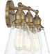 Barwell 3 Light 24 inch Oxidized Aged Brass Bath Vanity Light Wall Light