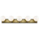 Parsons 5 Light 42.25 inch Matte Black and Olde Brass Vanity Wall Light