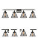 Ballston Large Cone LED 36 inch Oil Rubbed Bronze Bath Vanity Light Wall Light in Plated Smoke Glass, Ballston