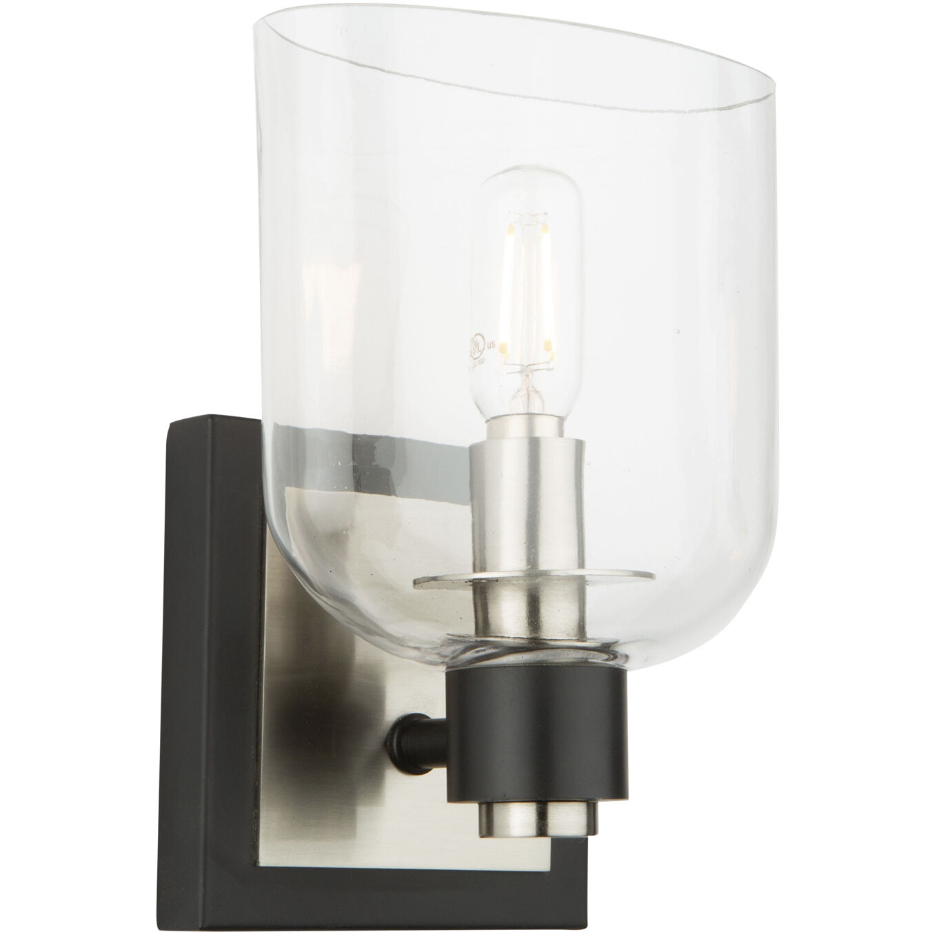 Lyndon 1 Light 5.9 inch Black and Brushed Nickel Vanity Light Wall Light