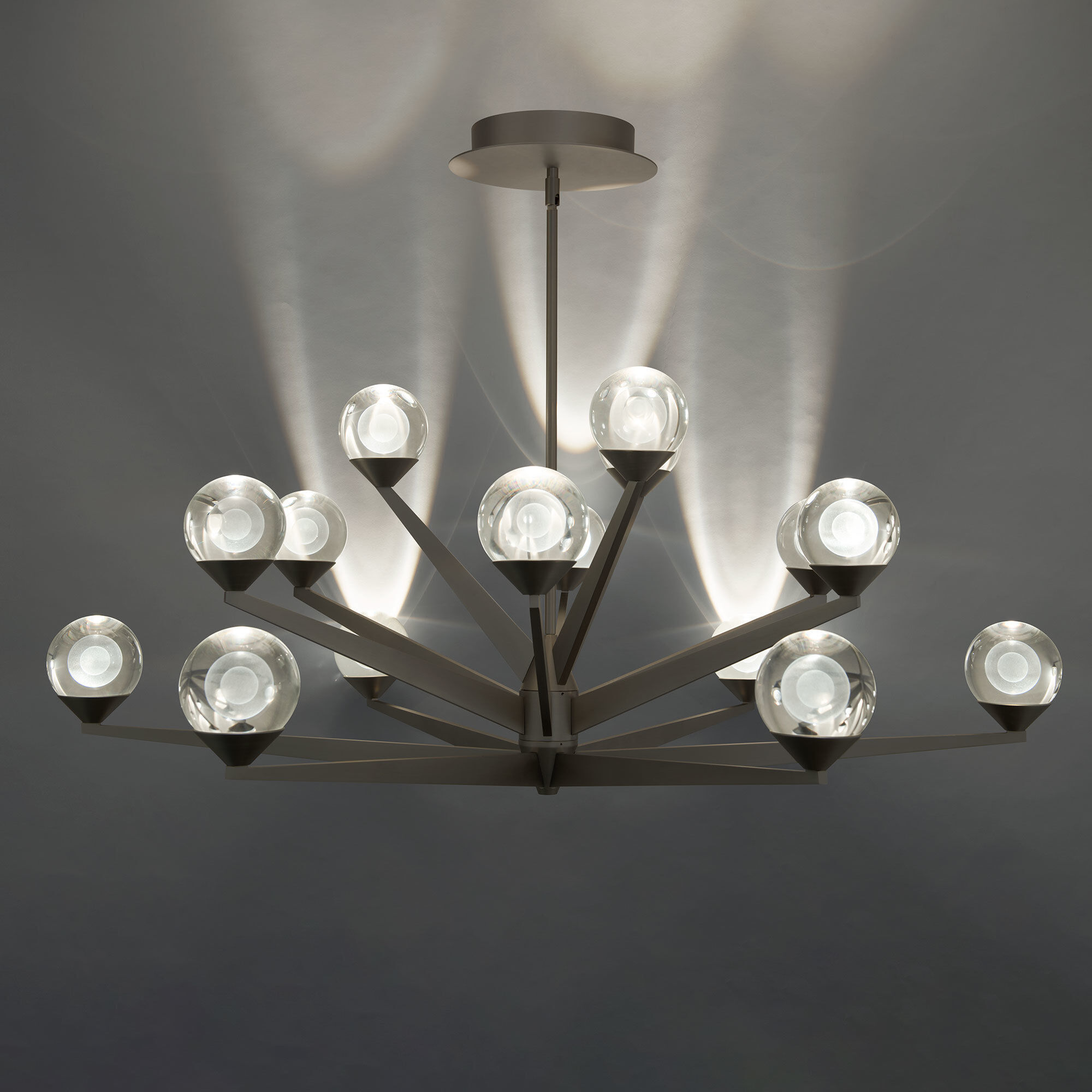 Double Bubble 15 Light 42 inch Satin Nickel Chandelier Ceiling Light