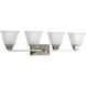 North Park 4 Light 32 inch Brushed Nickel Bath Vanity Wall Light
