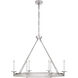 Chapman & Myers Launceton 6 Light 39 inch Polished Nickel Chandelier Ceiling Light, Large