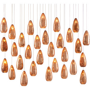 Rame 30 Light 54 inch Copper/Silver/Painted Silver Multi-Drop Pendant Ceiling Light