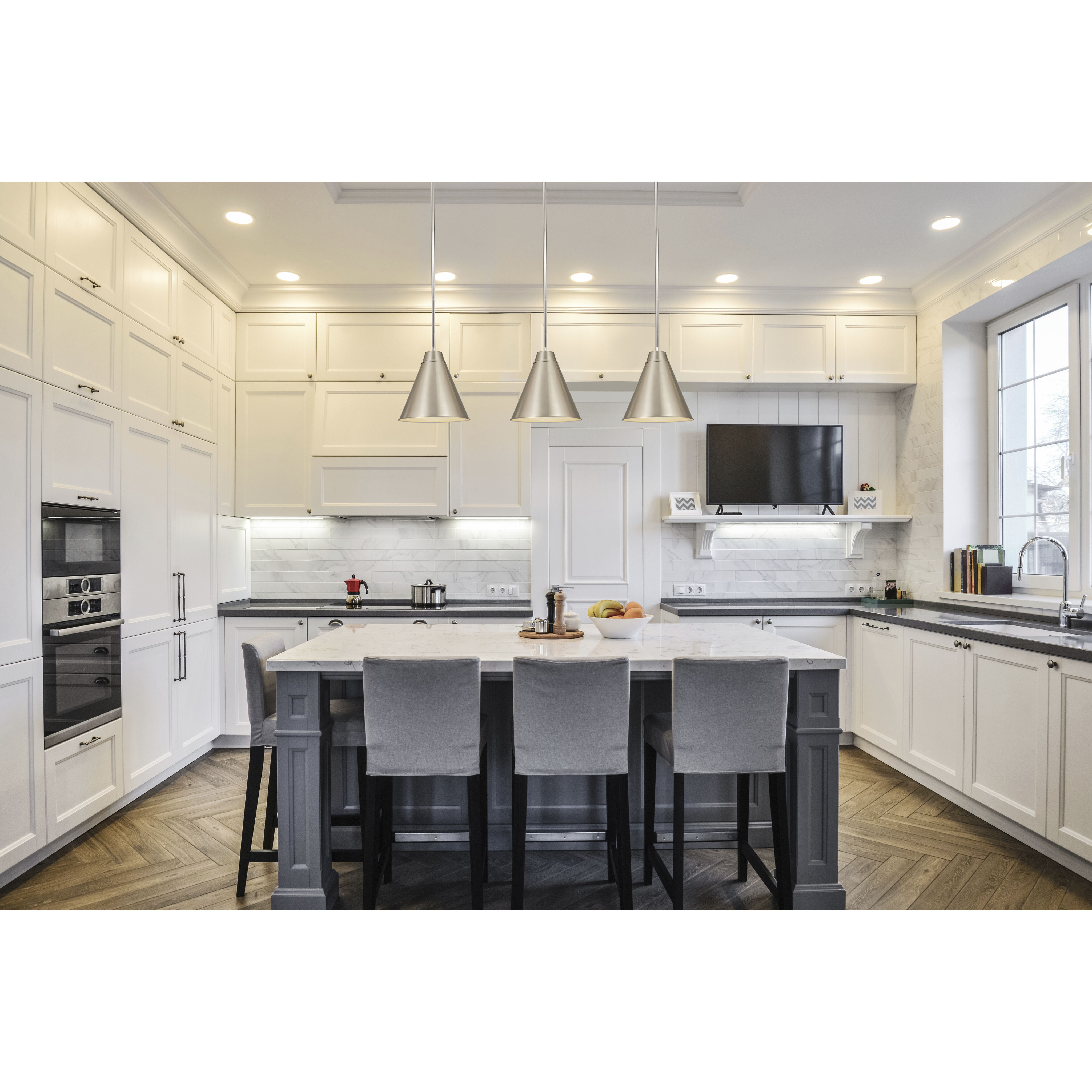 Eaton 1 Light 12 inch Brushed Nickel Pendant Ceiling Light