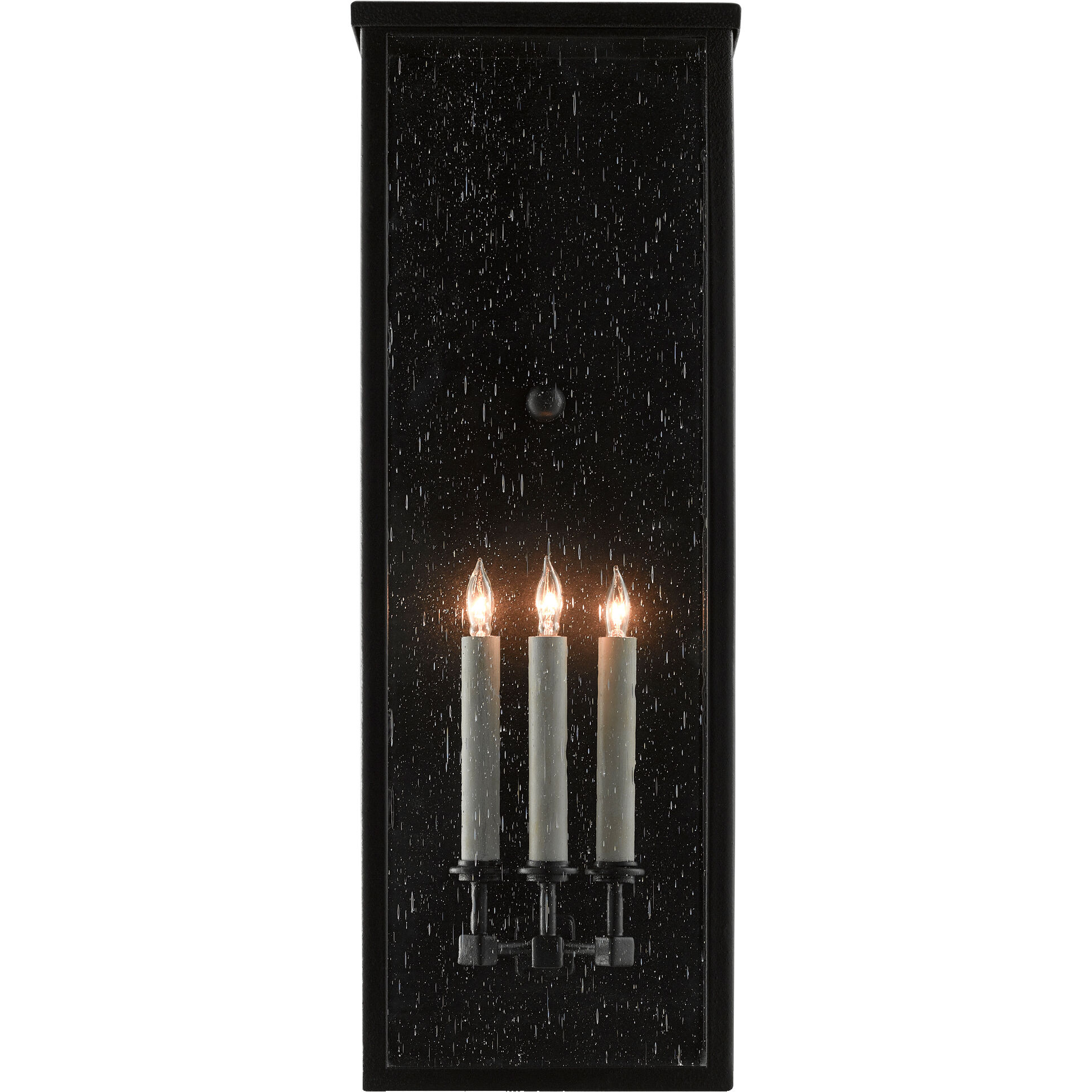 Tanzy 3 Light 28 inch Midnight Outdoor Wall Sconce, Large