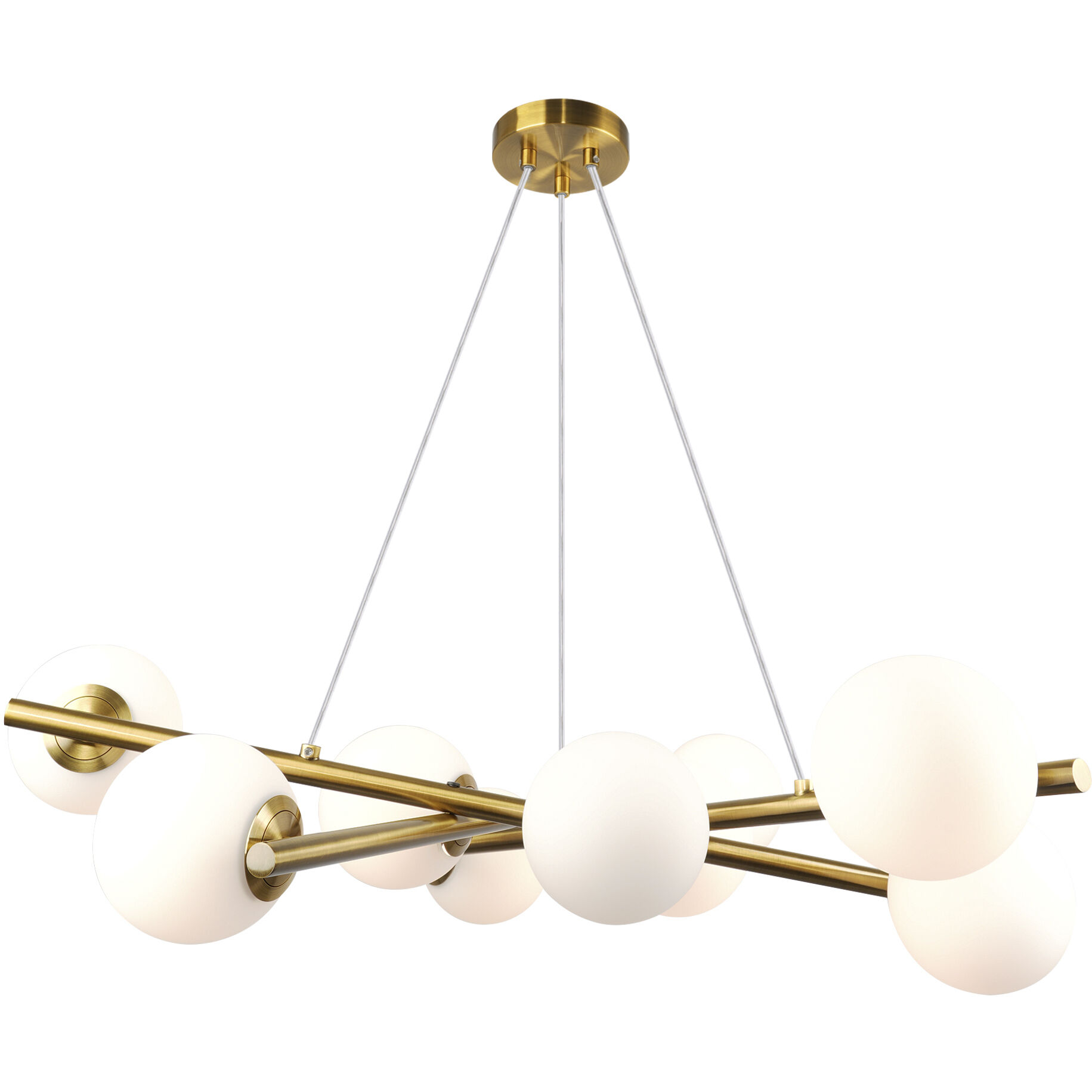 Modena LED 31 inch Plated Brushed Brass Chandelier Ceiling Light