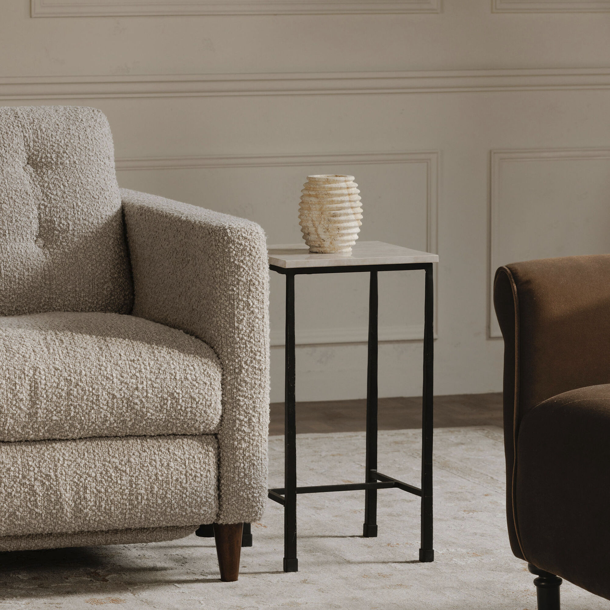 River 24 X 12.5 inch Beige Side Table