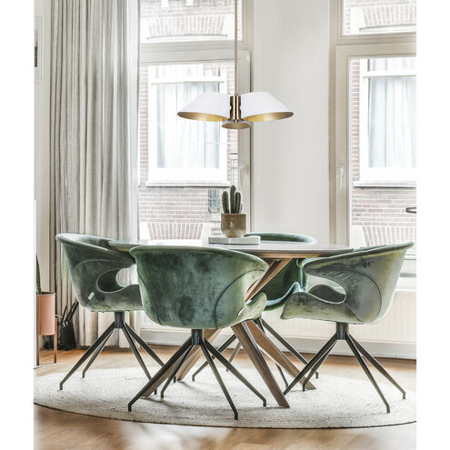 Daxton 3 Light 20 inch Matte White and Gold Chandelier Ceiling Light