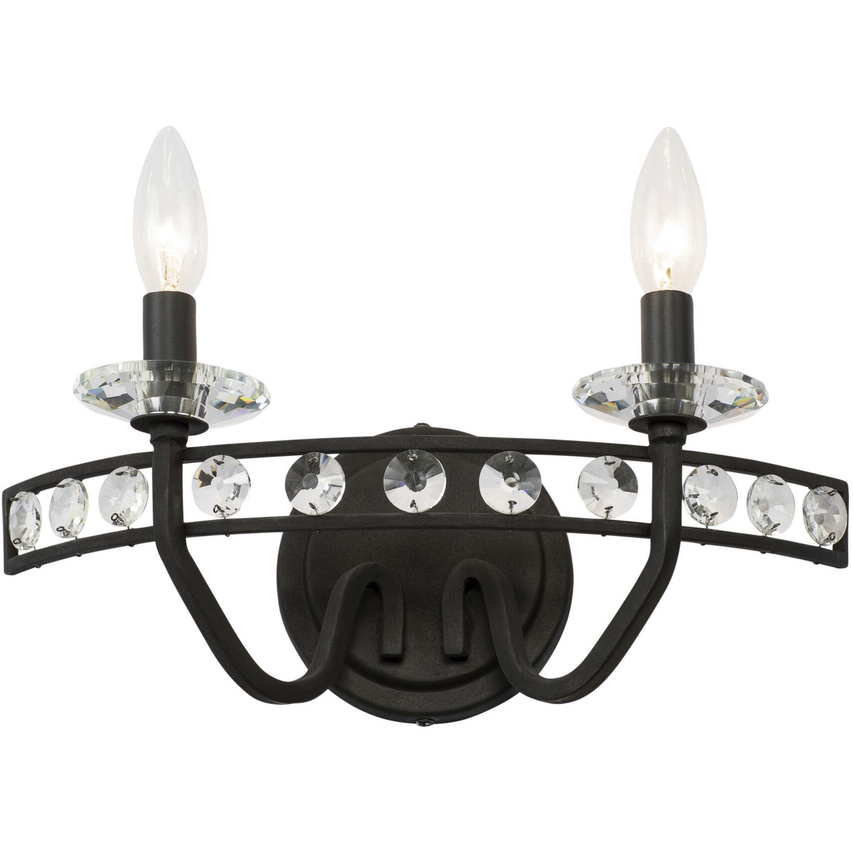 Monroe 2 Light 15 inch Carbon Bath Vanity Wall Light