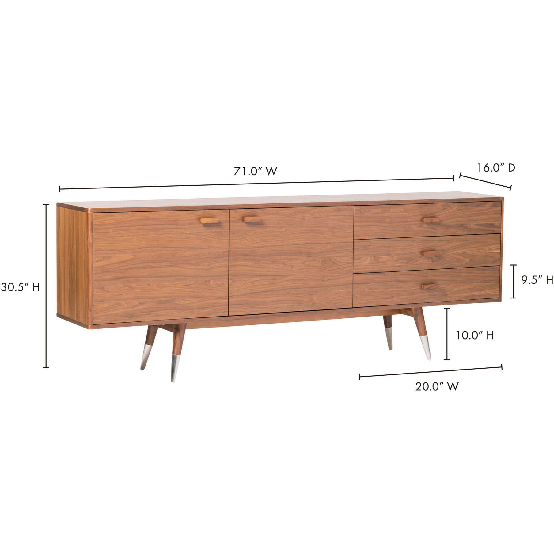 Sienna 71 X 16 inch Brown Sideboard, Small